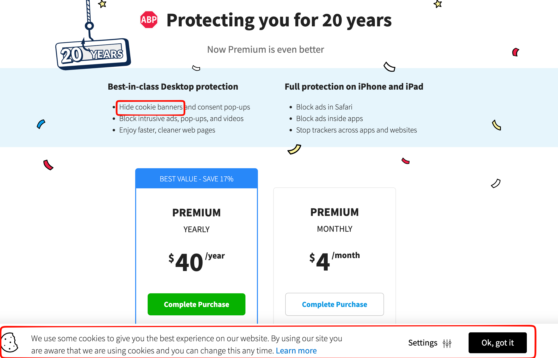 Protecting you for 20 years